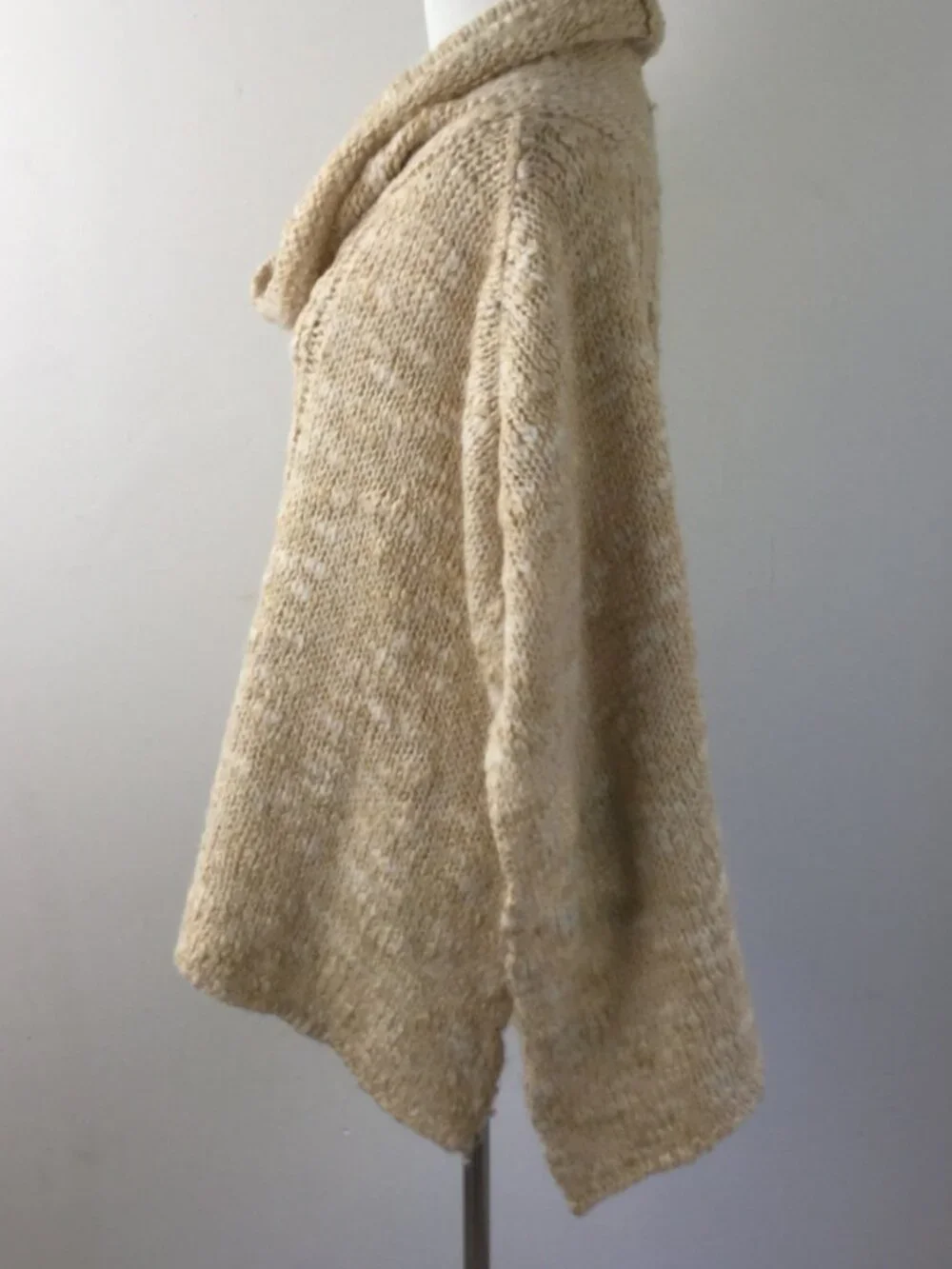 Free People Tan Cowlneck Sweater Poncho xs